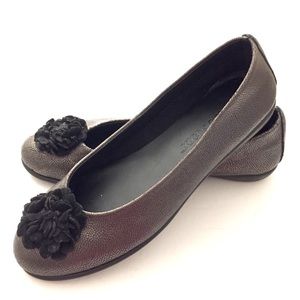 The Flexx Mrs Flower Bronze Genuine Leather Flat Shoes Size US 7